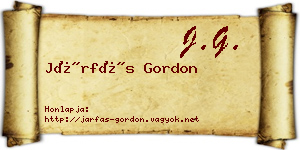 Járfás Gordon névjegykártya
